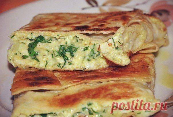 Пирог из лаваша с сыром и зеленью | Поваренный сайт