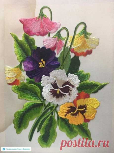 🦋🌶 Эскизы для вышивки: анютины глазки
