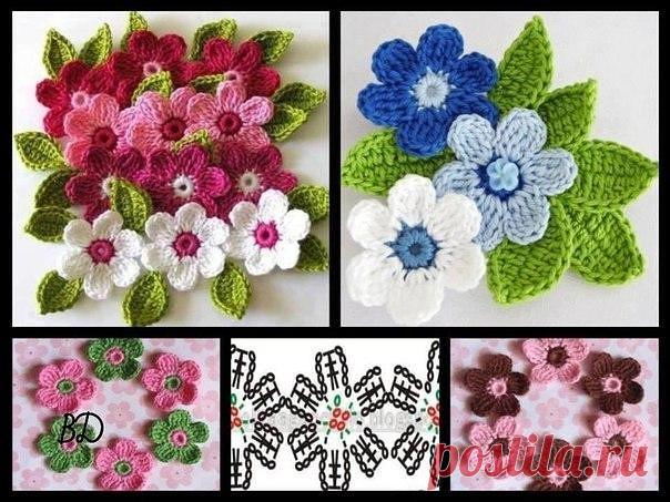 Красивые цветочки крючком (Вязаные цветы) — Журнал Вдохновение Рукодельницы