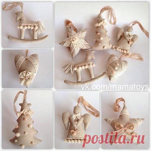 Винтажные новогодние игрушки из текстиля