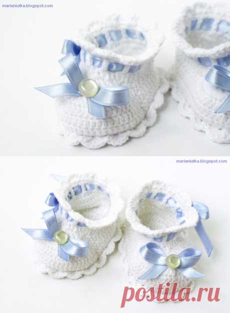 Связано с душой. Handmade by Marianiutka: Пинетки &quot;Принц&quot; для мальчика