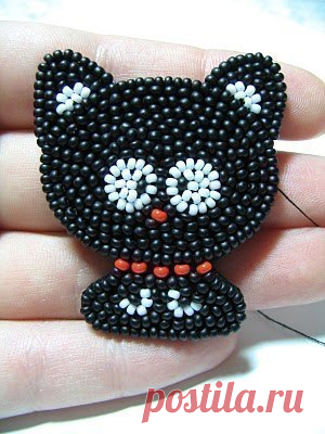 Брошка из бисера "Кошечка": мастер-класс — DIYIdeas