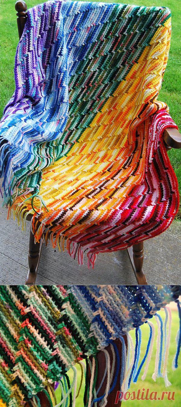 Плед "Радуга" крючком..