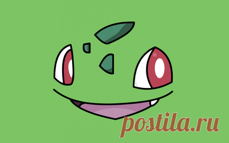 Фоновый рисунок зеленый покемон бульбазавр