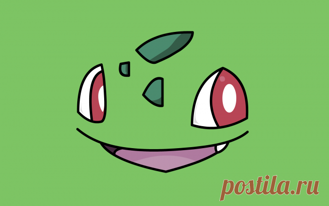 Фоновый рисунок зеленый покемон бульбазавр