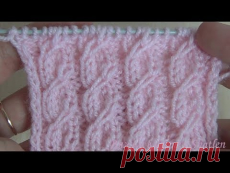 УЗОР КОСЫ СПИЦАМИ.Очень простой и легкий! Мастер-класс для начинающих от Shatlen шатлен