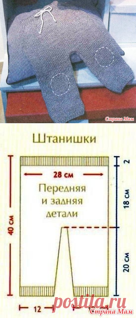 Чудные теплые штанишки для малыша спицами