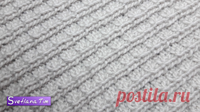 Вязание спицами. Узоры, Схемы и Видеоуроки - Svetlana Tim: Узор спицами Объемная резинка # 534