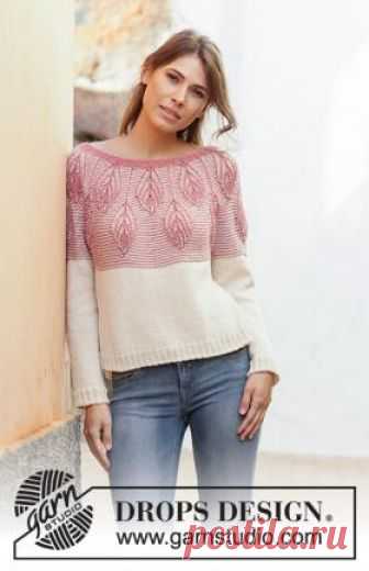 Джемпер Весенний урожай Нарядный женский джемпер с круглой кокеткой, связанный из смесовой летней пряжи на спицах 4 мм. Вязание модели начинается от воротника...