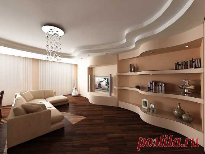 Яркие варианты украшения квартиры гипсокартоном