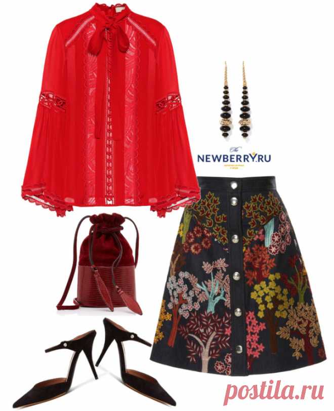 Юбка с цветочным принтом в модных сетах