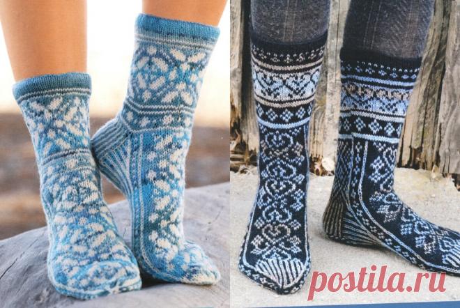 Восхитительные орнаменты. Жаккардовые носки спицами — схемы | Вяжем вместе! | Яндекс Дзен