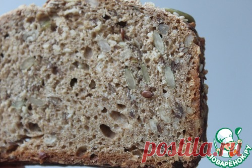 Хлеб без замеса, цельнозерновой, семечковый – кулинарный рецепт