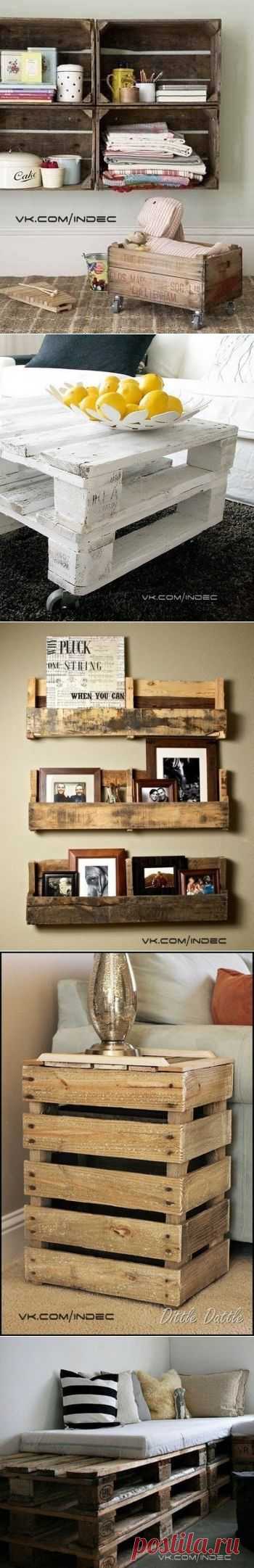 Мебель из старых ящиков и поддонов - Декор