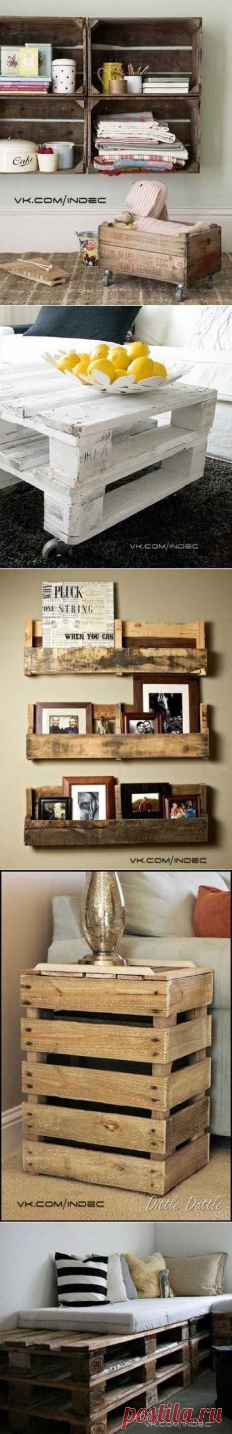 Мебель из старых ящиков и поддонов - Декор