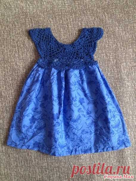 Комбинированное платье для девочки на 2 годика. Первый опыт) - 