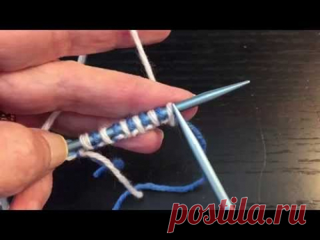 Set Up Rows for 2 Color Brioche Stitch from 2 Color CO