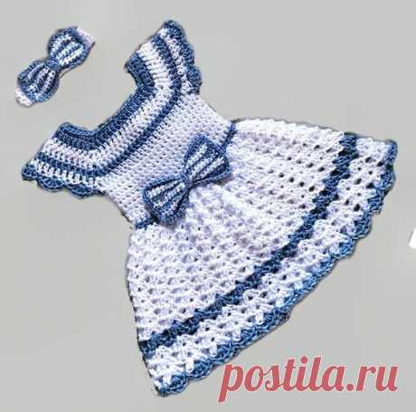 White Crochet Baby Girl Dress Set Newborn Baby Dress Blue Baby Outfit Toddler Dress Knit Dress and Headband Light Blue White Baby Girl Dress - Etsy