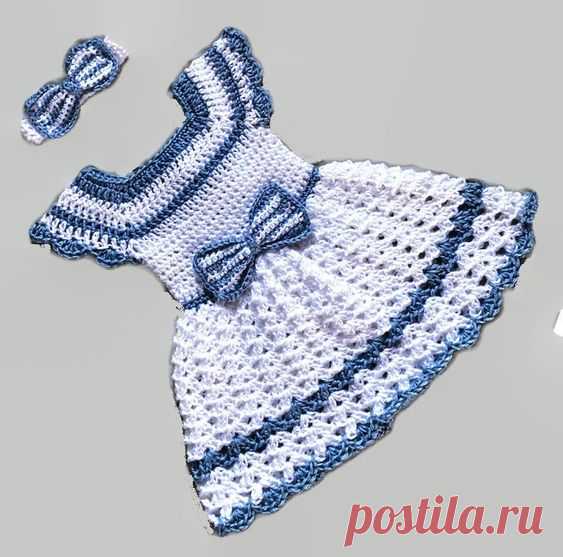 White Crochet Baby Girl Dress Set Newborn Baby Dress Blue Baby Outfit Toddler Dress Knit Dress and Headband Light Blue White Baby Girl Dress - Etsy