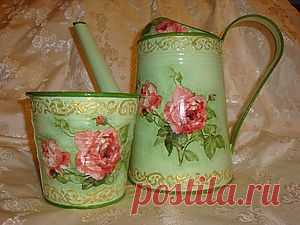 Украшаем лейку и кашпо - Ярмарка Мастеров - ручная работа, handmade