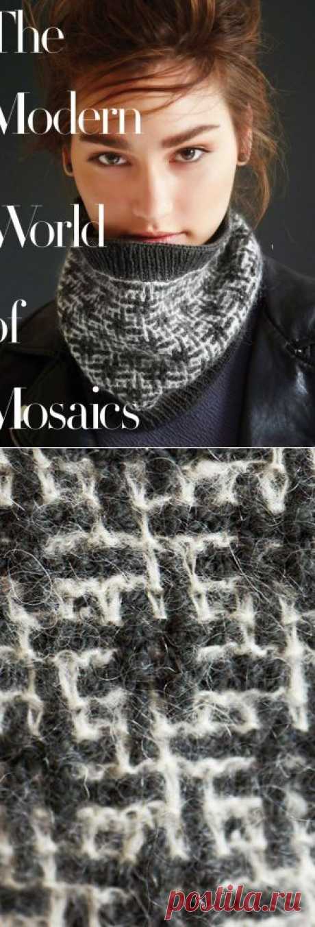 Вязание снуда Mosaic, Vogue зима 2014-2015