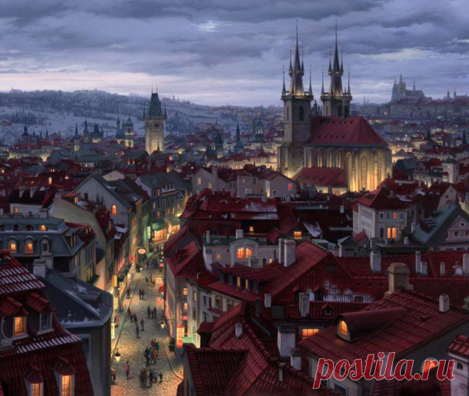 Сказочный город|Художник Евгений Лушпин