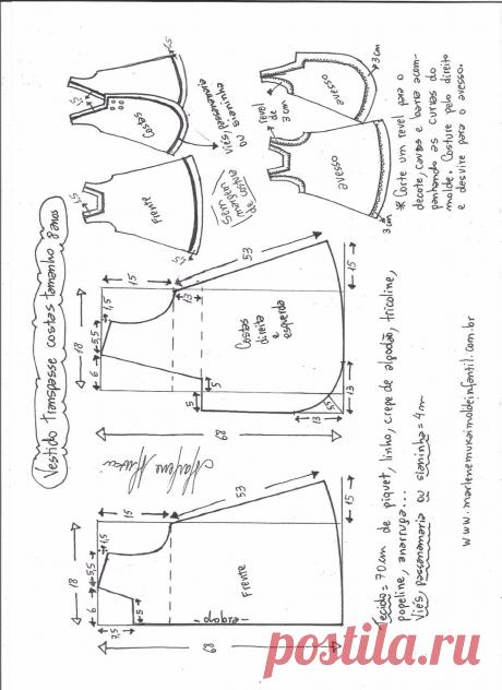 Выкройка интересного сарафана для девочки на возраст от 1 года до 14 лет (Шитье и крой) | Журнал Вдохновение Рукодельницы