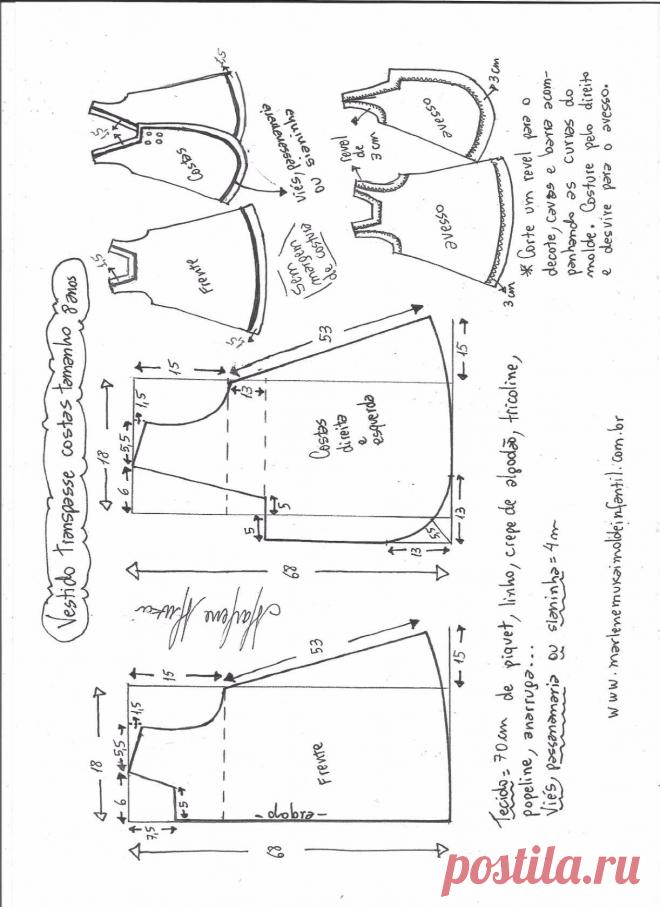 Выкройка интересного сарафана для девочки на возраст от 1 года до 14 лет (Шитье и крой) | Журнал Вдохновение Рукодельницы