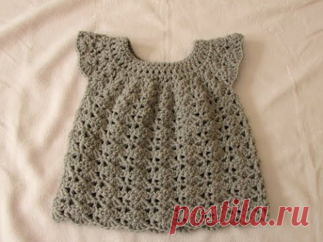 How to crochet an easy shell stitch baby / girl's dress for beginners