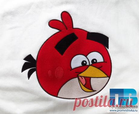 Вышивка Angry bird на трикотажной кофте