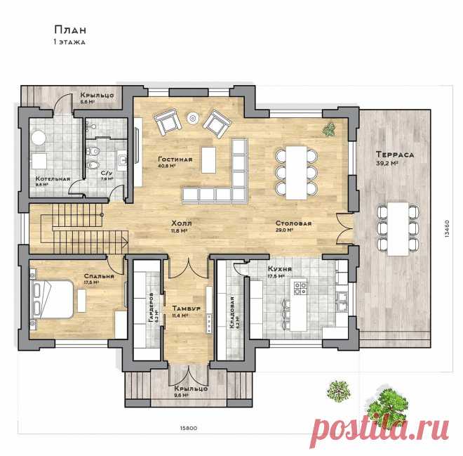 Проект «Райтвуд» дом в архитектурном стиле Райта под ключ | RNR