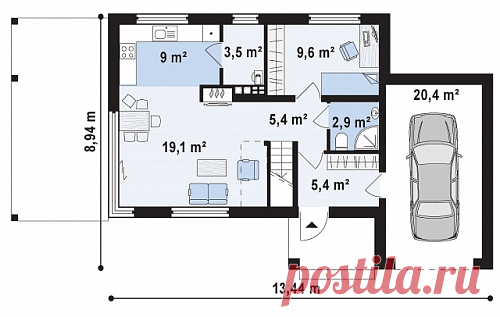 Zx63 b Проект красивого дома из газобетона (кирпича, керамических блоков) S3-123-4