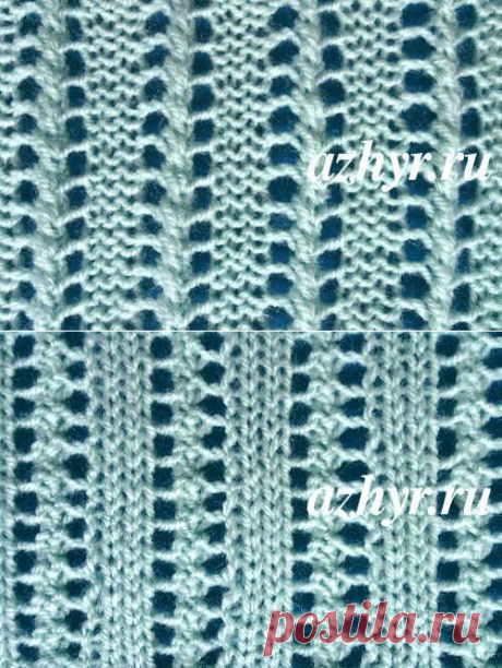 Простой ажурный узор Схема с описанием | АЖУР - схемы узоров