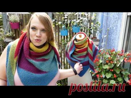 Das 1-2-3 Tuch wandelbar, einfach & Anfängergeeignet aus Rellana Regenbogen Mirage Royal