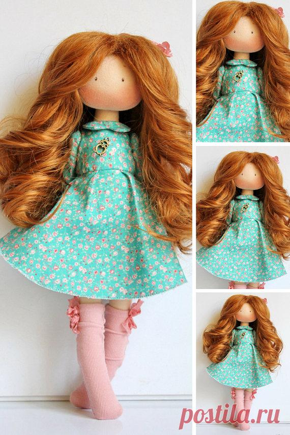 Rag doll Tilda doll Fabric doll Muñecas Green doll Poupée Art