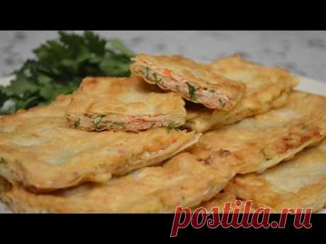 Восточные гренки из лаваша и крабовых палочек / Простые рецепты