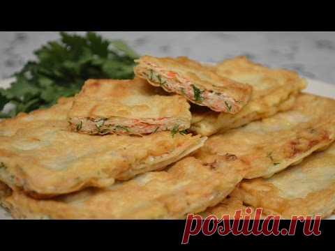 Восточные гренки из лаваша и крабовых палочек / Простые рецепты