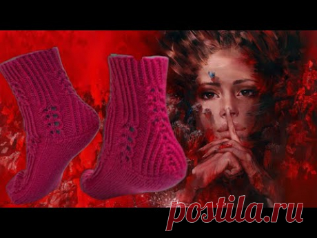 Носки вязаные спицами. Узор от ХИТОМИ.#(2024)