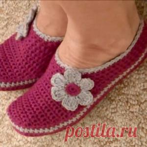 Вяжем крючком тапочки на войлочной подошве