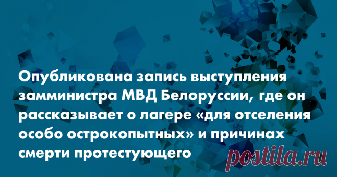 Проект BYPOL опубликовал запись, где якобы замминистра МВД Белоруссии рассказывает о лагере для протестующих