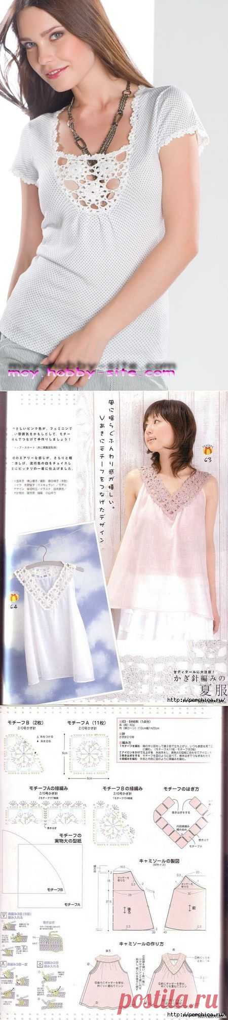 Комбинирование ткани и вязаного кружева.