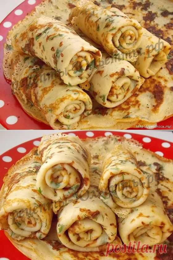 Как приготовить блинчики с зеленью и сыром