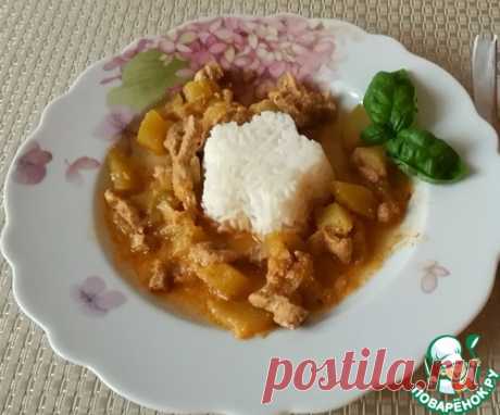 Строганов из свинины с кабачками