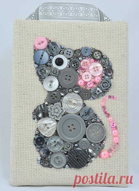 Button Art Grey Mouse Nursery Decor Button от PaintedWithButtons