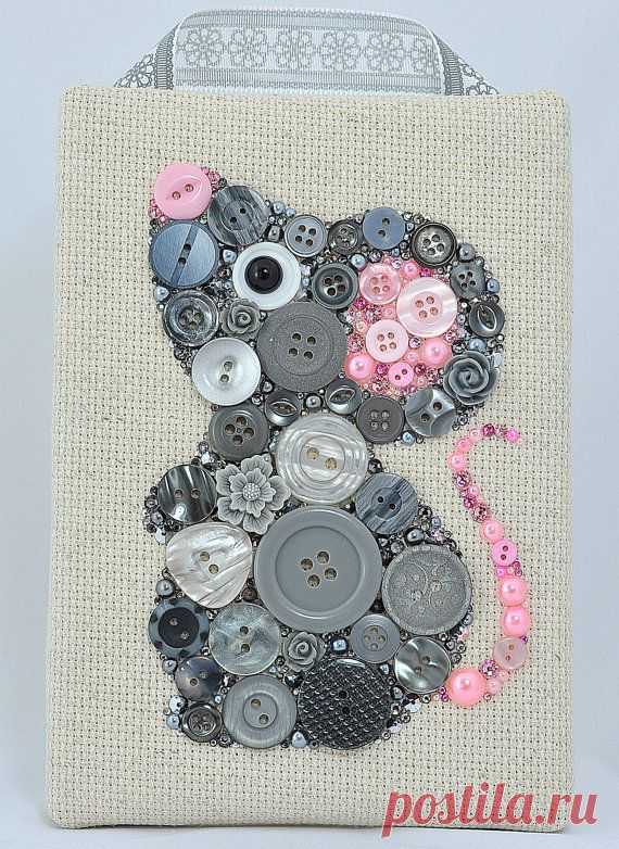 Button Art Grey Mouse Nursery Decor Button от PaintedWithButtons