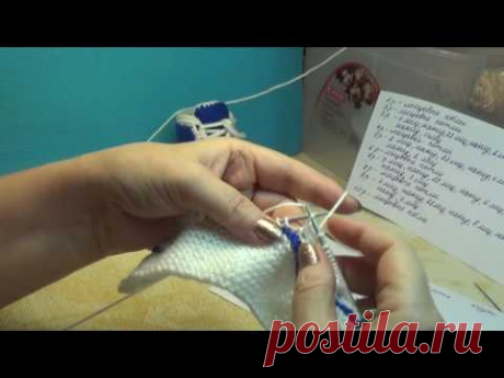 Вязание спицами пинетки кеды