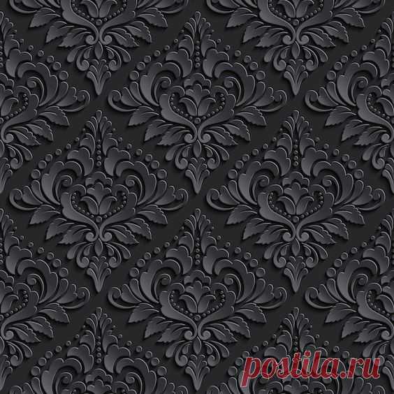 Free Vector | Dark damask seamless pattern background. elegant luxury texture for wallpapers