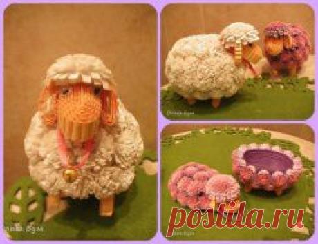 Делаем коробочки-овечки из гофрокартона