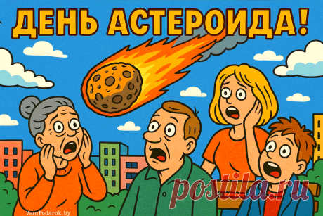С Международным днем астероида! ☄️ Пусть космос будет полон открытий, а не опасностей. За науку и защиту нашей планеты. Открытки на Международный день астероида!
