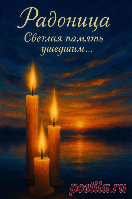 Радоница — светлый памяти день,
Вспомним родителей — самых близких людей,
Вспомним всех тех, кто создал наш род,
В наших сердцах любовь к ним живет,
Будем держать в почете всегда
Бабушку, деда, маму, отца! Открытки на Радоницу!